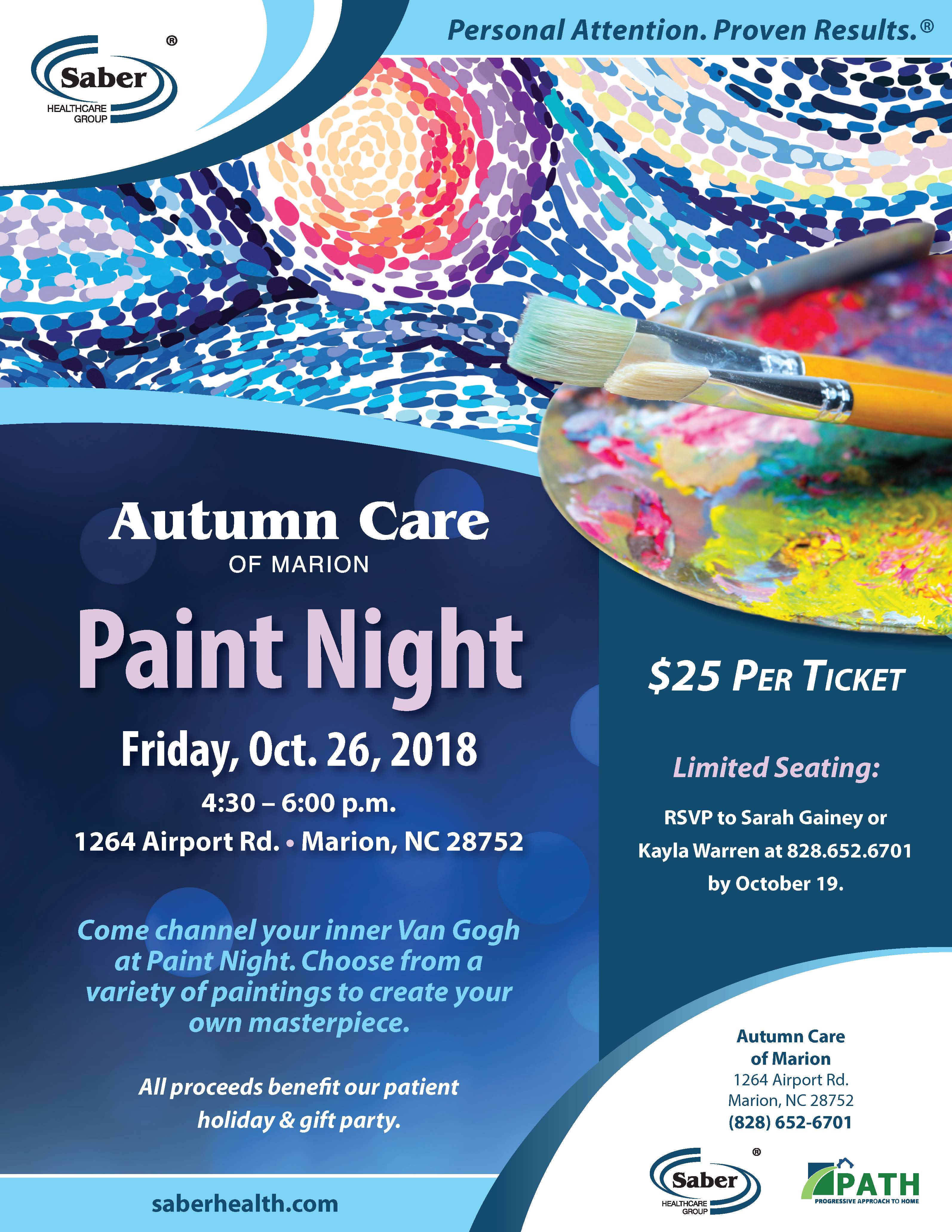 Paint Night Event at Autumn Care of Marion
